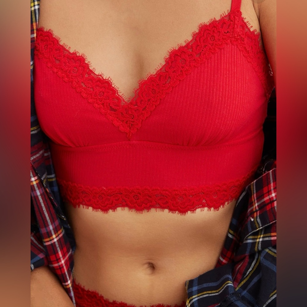 aerie Longline Eyelash Trim Bralette - Picture 3 of 8